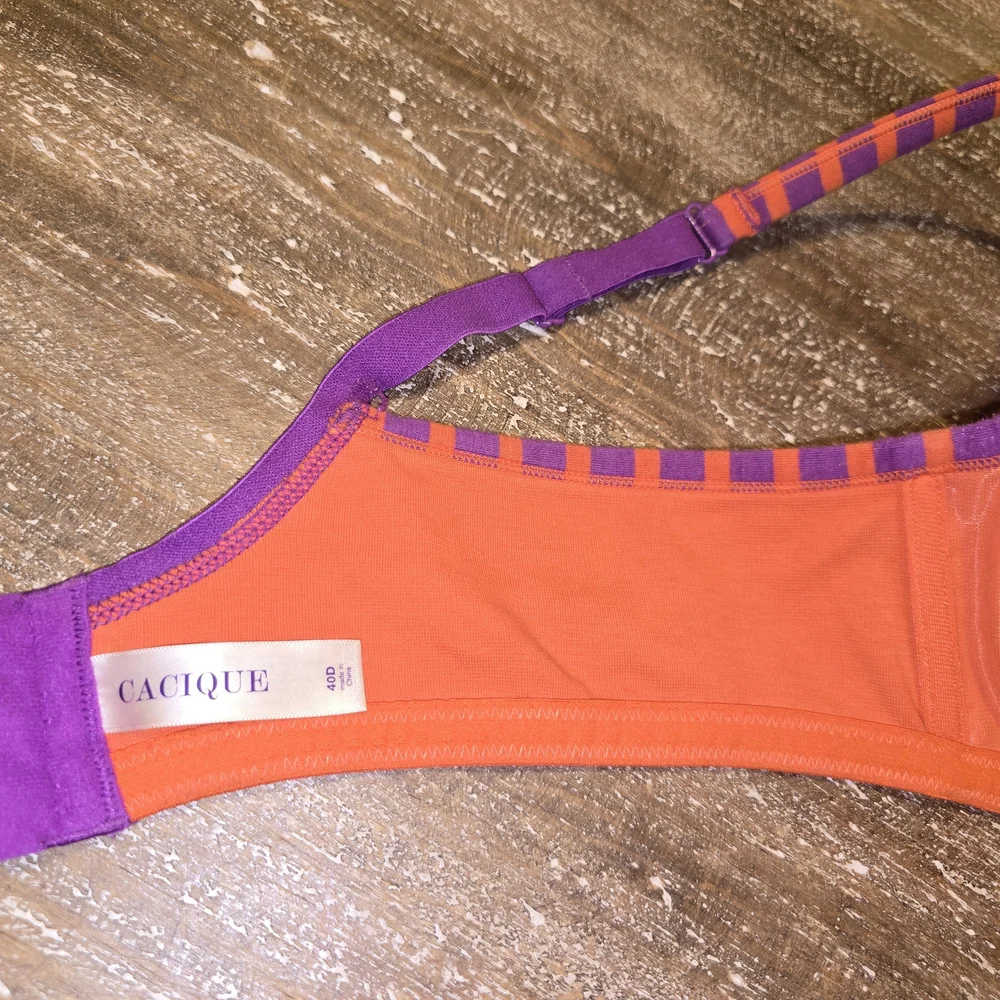 Cacique Orange and Purple Polka Dot Bra with Molded Cups - Picture 5 of 5